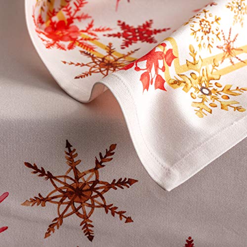 Maison D' Hermine Napkin 100% Cotton Set Of 4 Cloth Napkin Decorative Washable Napkins For Gifts, Home, Kitchen, Dining, Party & Camping, Crystal Star - Thanksgiving/Christmas (20”X20”) #TOP7
