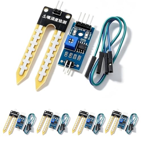 VISSQH 5 piezas Módulo de sensor de humedad del suelo,Sensor de Humedad del Suelo para Arduino