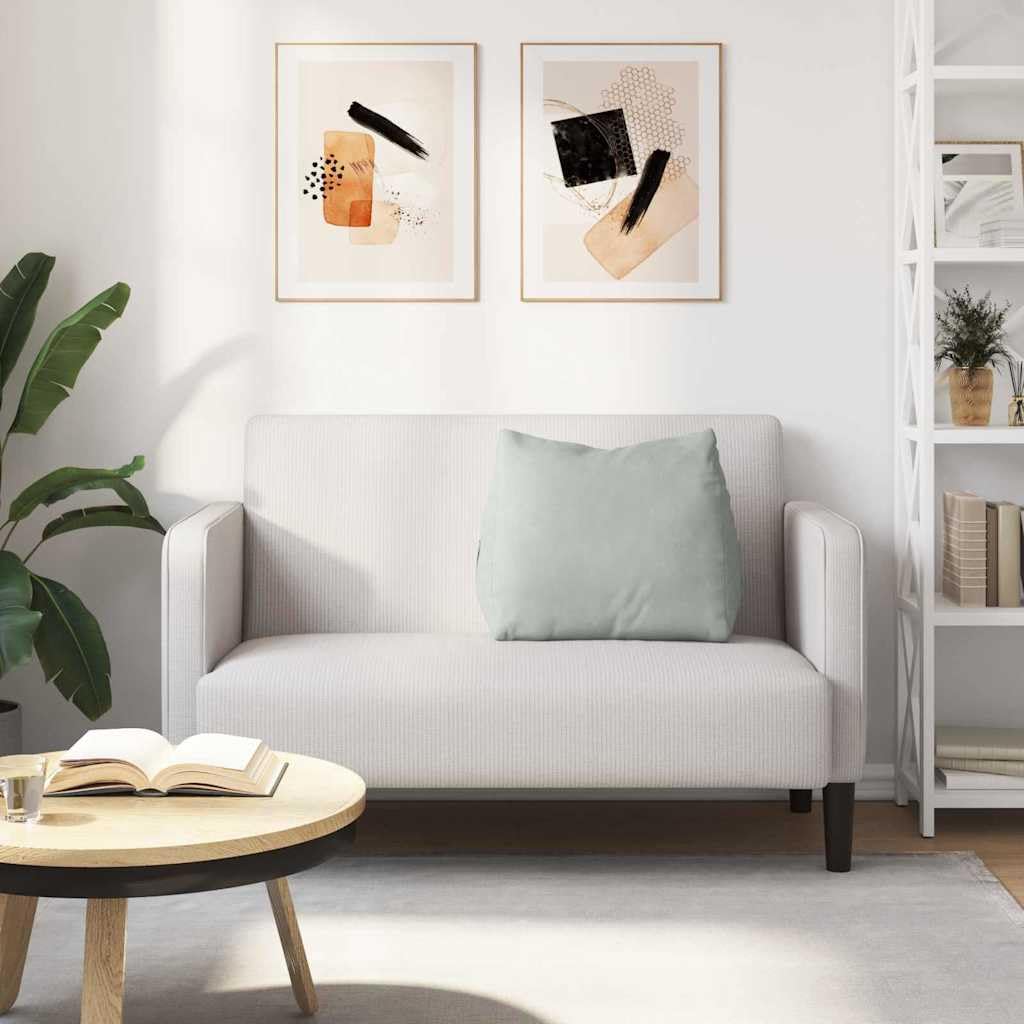 Cuscino per schienale grigio chiaro, 60 x 20 x 50 cm, tessuto in velluto a