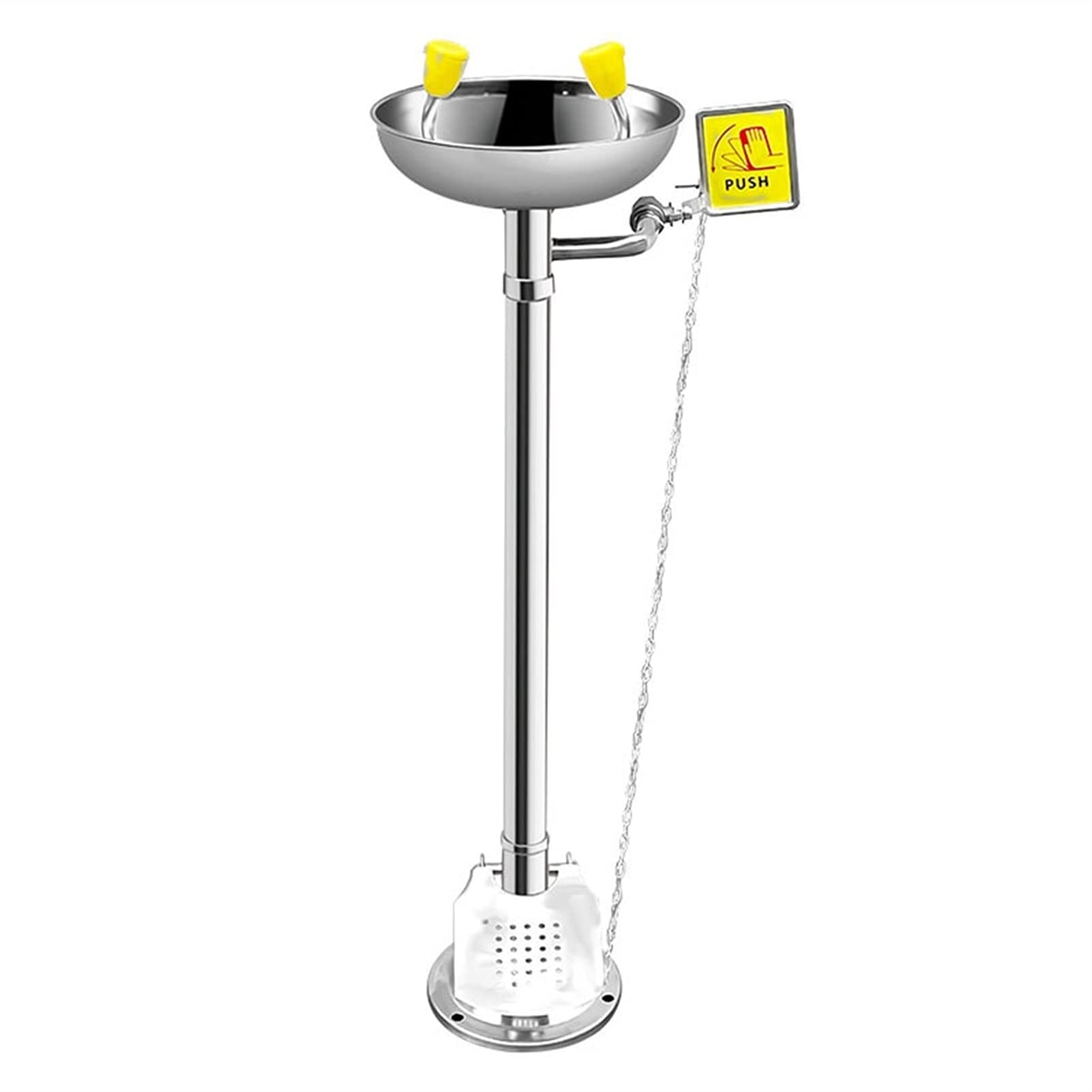 ZTCHSENZT Safety Eyewash,Vertical Eyewasher, Emergency Eyewash Station Double Nozzle Cleaning Equipment, With Pedal Switch, Easy And Convenient, Stainless Steel Safety Equipment