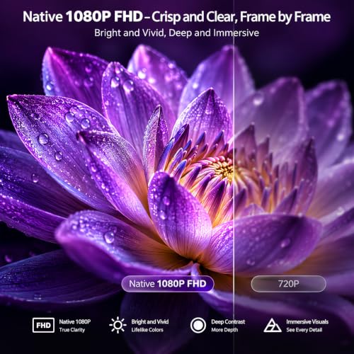 Image of AuKing Roku TV Outdoor Smart Portable Projector with WiFi and Bluetooth