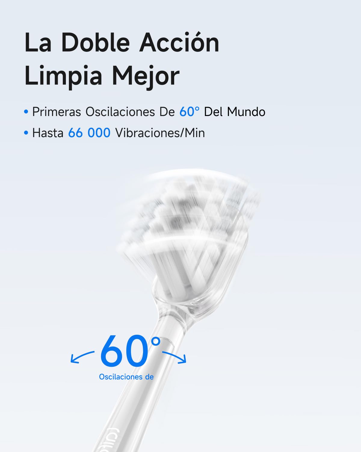 Laifen Wave Cepillo de Dientes Eléctrico Sónico Estuche, 3 Cabezales, Gris | Oscilación de 60°, Autonomía de Batería de 45 Días, Aceptado por la ADA, Reducción de Placa, 66.660 vibraciones/min