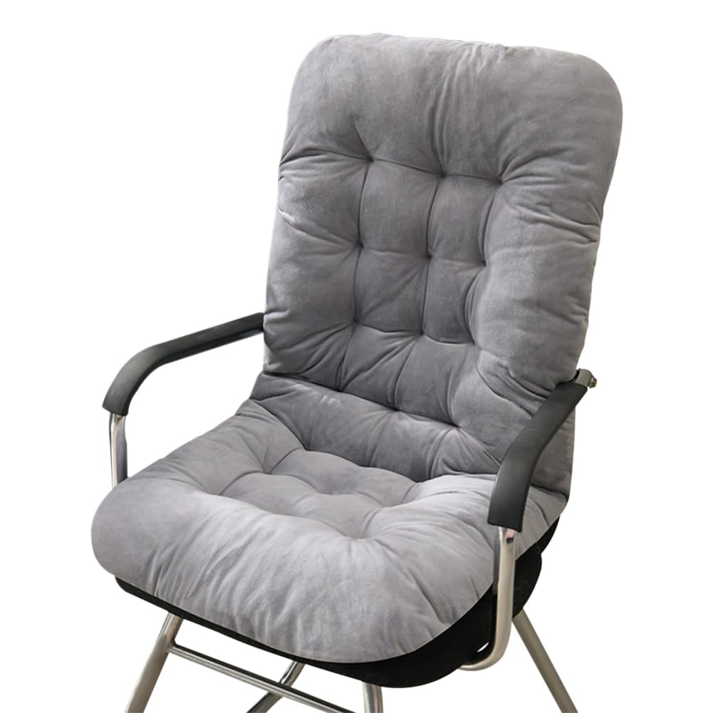 GKWW Non-Slip Desk Chair Cushion Rocking Office Chair Pad with Ties Soft Seat Cushion with High Back Support for Dorm Floor Car Office Patio (Light