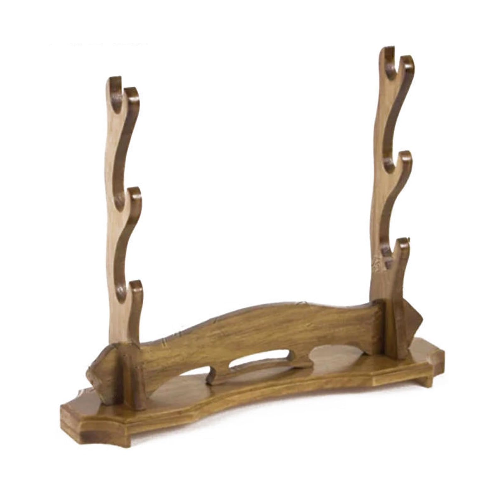 Soporte para Espadas,Flautas,Reglas,decoración del hogar,katanas,Espadas samuráis,Hecho a Mano,fácil de Instalar,Duradero,Madera Maciza marrón (1-3 Niveles)