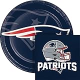Trendware New England Patriots Paper Plate and Napkin Party Kit, Serves 16