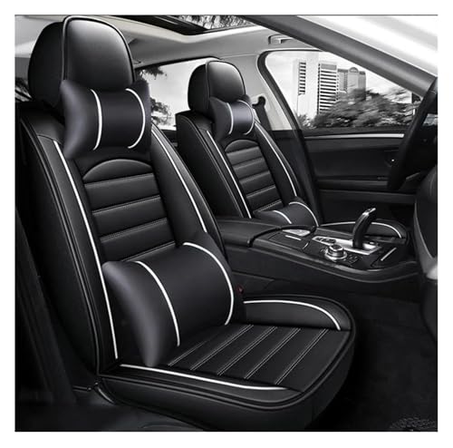 Housse de siège auto pour Chevy Cruze et Captiva en simili cuir noir et blanc