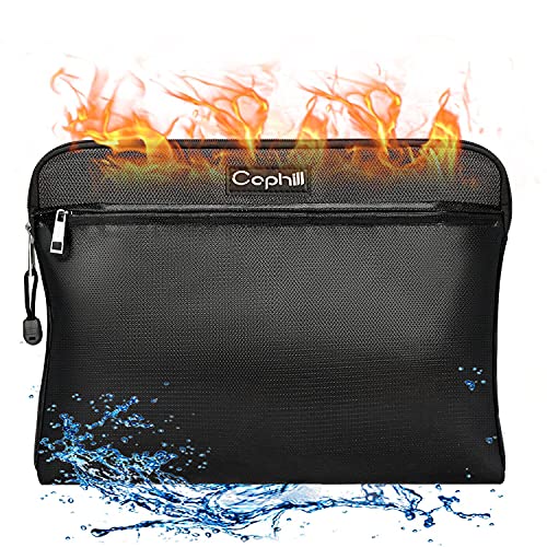 耐火袋 防火ファスナー 不燃バッグ 防爆 防炎 防水 収納袋 難燃加工 安心保管袋 現金収納 ファイル A4 大容量 ブラック