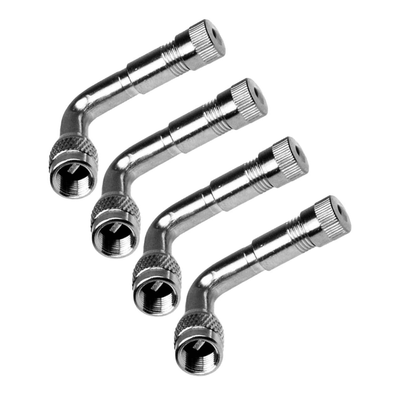 OUNONA 40piezas Extensiones De Válvula De Aire De Latón Para Neumáticos De Automóviles y Motocicletas Adaptadores De Rápido Plateado