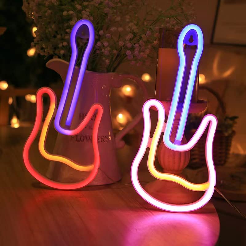 Amazon.co.jp: ネオンサイン LEDネオンライト LED看板 レッドギター
