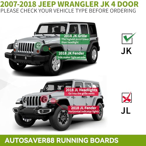 Estribos AUTOSAVER88 para Jeep Wrangler JK 2007-2018 miniatura 2