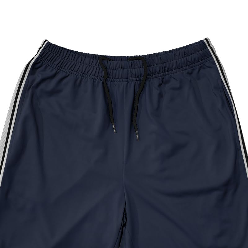 Mens Fall Solid Color Pants Side Stripes Straight Legs Casual Trousers Spring Comfy Elastic Drawstring Waist Pants4