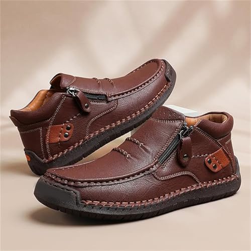 The First Young Shoes Men, Handmade Premium Leather Slip On Driving Boots, for Travel & Outdoor2