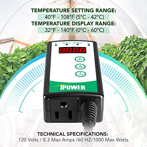iPower Digital Heat Mat Thermostat Controller For Seed