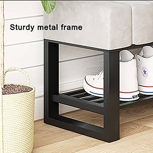 Meubles décoratifs d'entrée : étagère de rangement pour chaussures avec coussin vert - 5