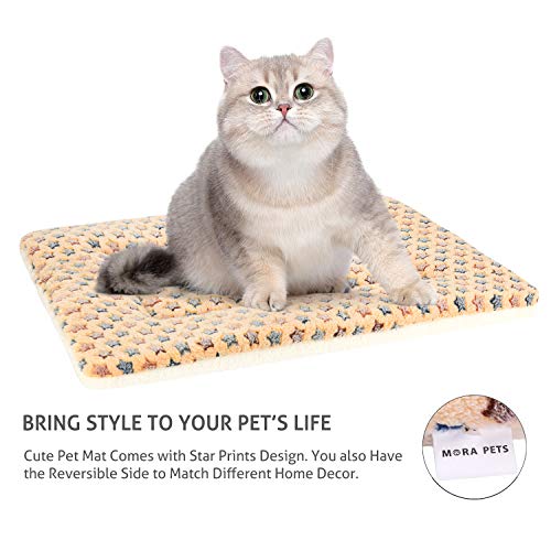 Mora Pets Ultra Soft Pet Bed Washable Dog Bed Crate Mat For Large Medium Small Dogs Reversible Fleece Dog Crate Kennel Pad Cat Pet Bed Liner14 X 17.5 Inch Brown #TOP3
