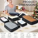 BAGAIL 4 Set/6 Set/8 Set Compression Packing Cubes Travel Accessories Expandable Packing Organizers (Half Mesh, 6-Black) - Image 2