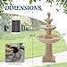 Dephet Italian Solar Water Fountains Outdoor Garden Decor - 48.4''H Fountains and Waterfalls Outside, Large Cascading Indoor Floor-Standing Resin Bubbler Fountain Features W/Pump for Patio, Backyard