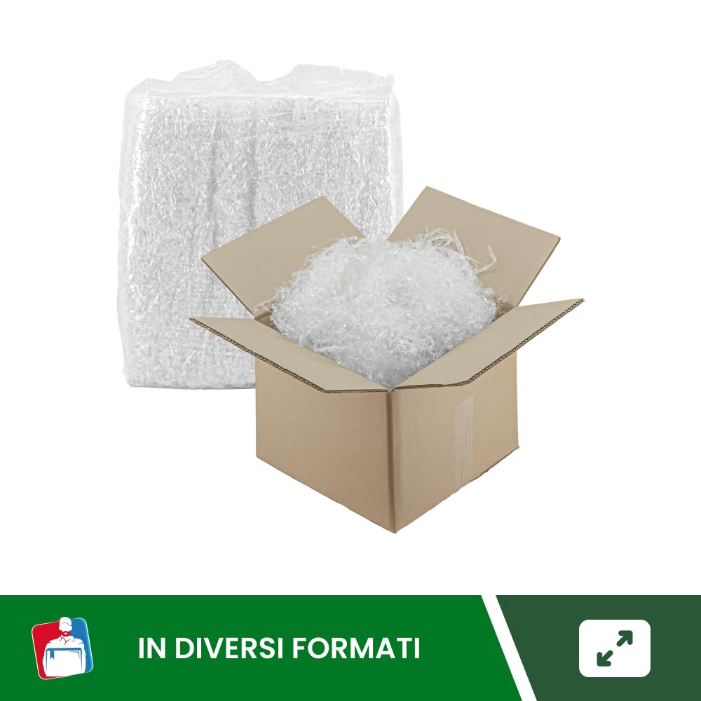 IMBALLAGGI 2000-15Kg Trucioli Trasparenti in Polipropilene Bio, Paglia per Cesti Natalizi, Regali di Natale e Confezione Regalo, Riempimento Imballaggio per Spedizioni Pacchi, Paglietta per Scatole