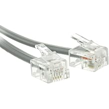 CableWholesale 1 feet Telephone Cord for Voice VoIP, RJ11 Plug Gold Plated Transparent Connectors, 6P / 4C, 28AWG, Reverse, RJ11 Phone Cable
