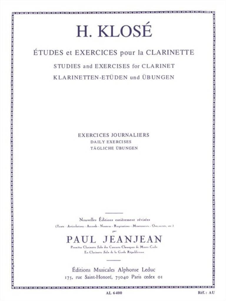 Hyacinthe klose - exercices journaliers pour la clarinette