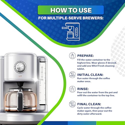 Image of Coffee Machine Descaler Tablets - 24 Count, Coffee Maker Cleaner Tablets Compatible with All Major Brands Including Breville, Nespresso, Keurig, Ninja, Philips,Miele, Delonghi & more