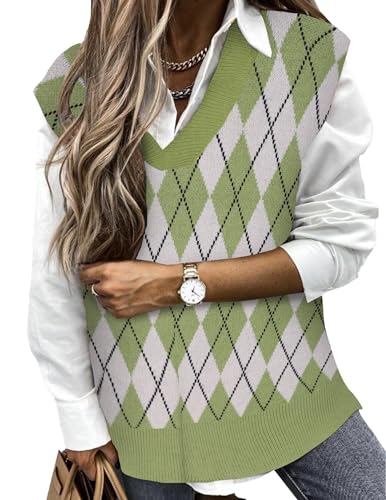 Image of Beyove Sweater Vest Sleeveless Oversized V Neck Sweaters Knitted Vest Pullover Tank Top