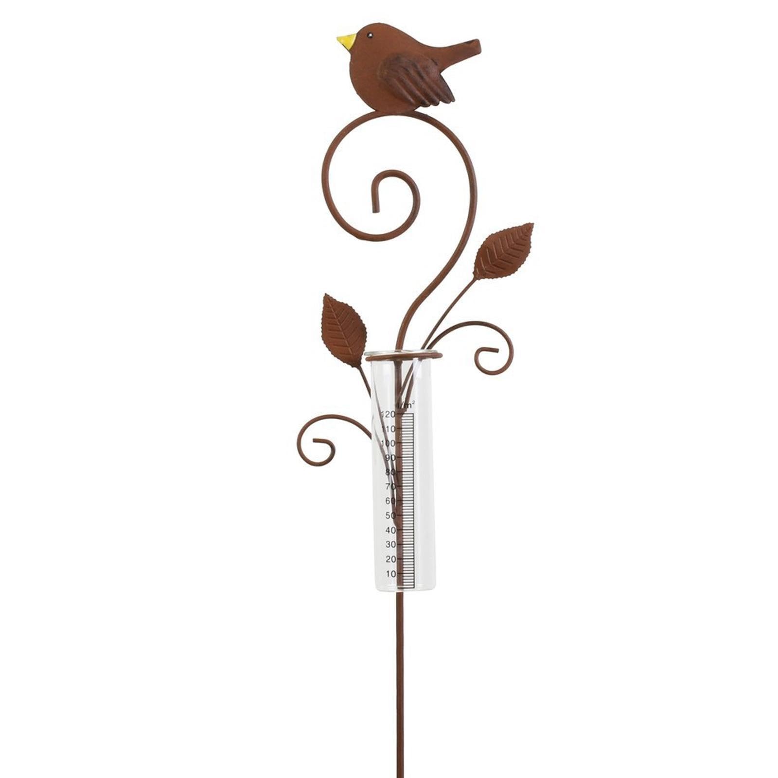Pluviomètre Décoratif en Fer Forgé en Forme D'oiseau, pour Une Utilisation Extérieure, Idéal pour Le Jardin, et Le Balcon.