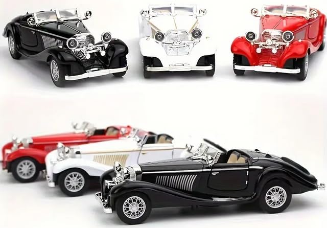 Image of Sky Tech Mercedes Benz 1936 500K Special Roadster SUV Car 1:32 Scale Model Car Exclusive Alloy Metal Pull Back Die-cast Diecast Metal Pullback Toy Openable Doors & Light Music【Colors as Per Stock 】