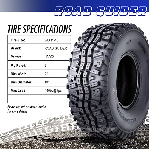 2 New Atv Tires 24X11-10 24X11X10 6Pr 10271 #TOP3