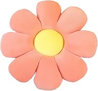 Vista 8 de Almohada en forma de flor, cojín de flores, almohada de lectura y almohada cómoda para el ocio, cojín de coche (amarillo/rosa, 15.7 x 15.7 in), 1