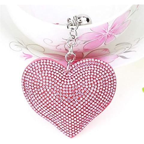 Seraphis Glitter Heart Key ring Pink Crystal Rhinestone Love Key chain Charm Pendant Purse Bag Jewellry for Woman Cover
