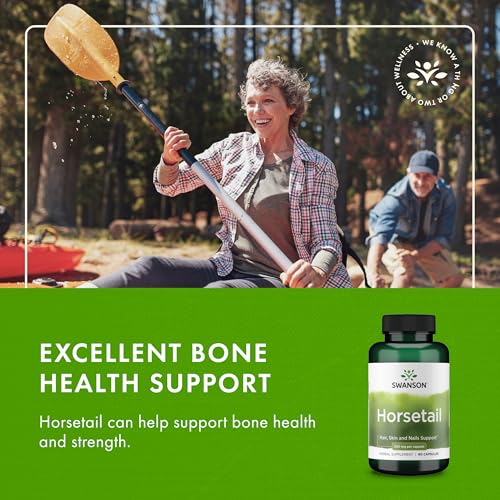Swanson Horsetail - Herbal Supplement Supporting Healthy Hair, Skin & Nails - Natural Ingredients for Bone Health & Urinary Tract Support - (90 Capsules, 500mg Each)