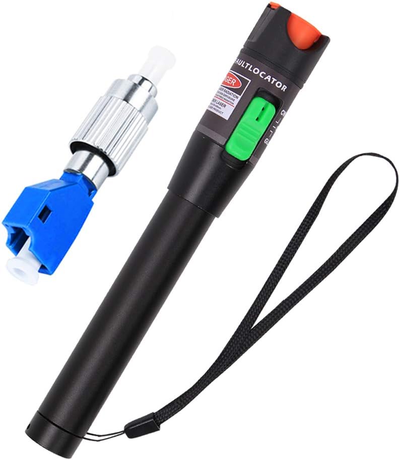 Visual Fault Locator Kit 30mW 30KM with 2.5mm Universal Connector FC Male to LC Female Adapter, VFL Red Light Pen for Network Cable Test, Fiber Optic Source r Detector Meter for FC,SC,ST,LC