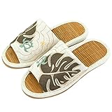 [ラガルト] スリッパ 竹 おしゃれ 部屋履き 竹スリッパ 天然 茶竹 竹中 健康 メンズ レディース ハワイアンキルト 茶底 ブラウンL