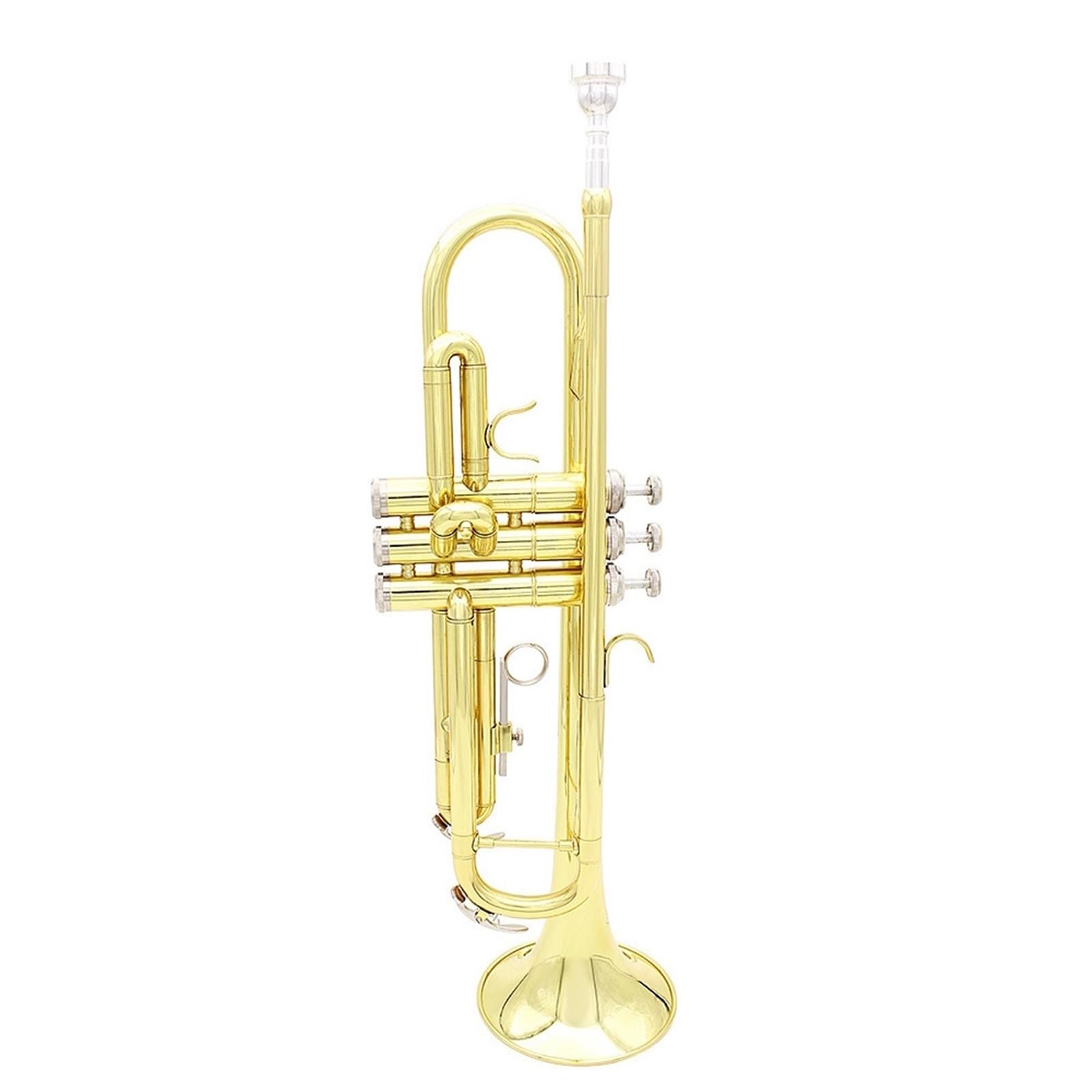 Trompeta Instrumento De Metal Trompeta De Metal Si Bemol Melodía Principiante Práctica Profesional Tocando Trompeta(Gold)