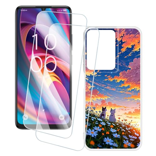 OAGELIM 2�Z�b�g �X�N���[���v���e�N�^�[ + �P�[�X TCL K33 5G (6.75 �C���`) �Ƃ̌݊������� �A�[�e�B�X�e�B�b�N�J�X�^���v�����g�J�o�[�Ƌ����K���X�t�B���� �X�N���b�`�h�~ (�L)