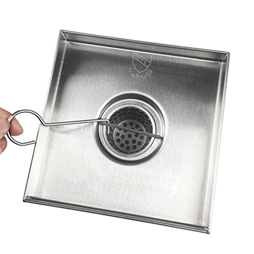 Neodrain 6-Inch Square Shower Drain With Removable Tile Insert Grate,Brushed 304 Stainless Steel, With Watermark&Cupc Certified, Includes Hair Strainer #TOP4