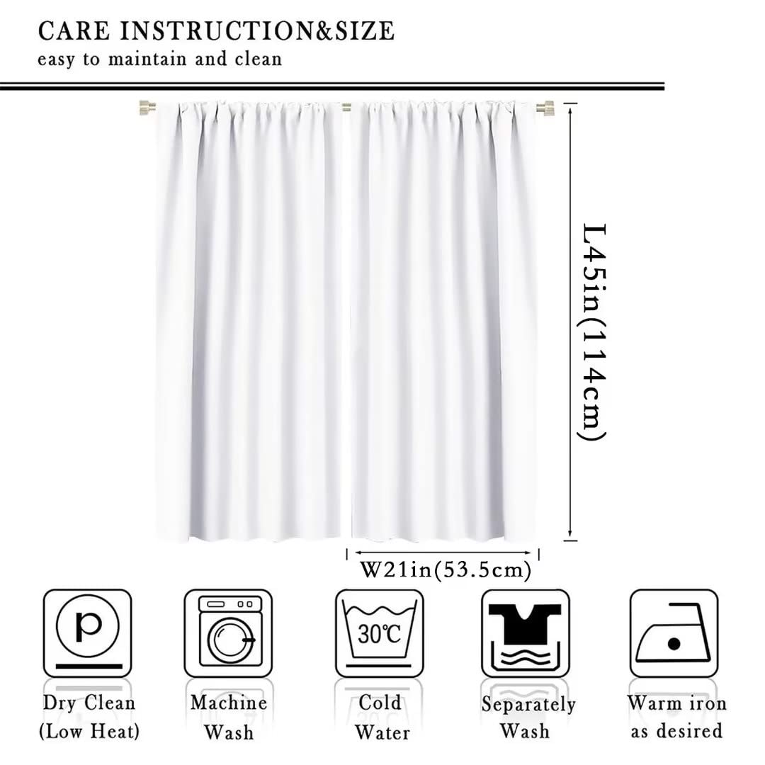 Cartoon Dog Curtains Coffee Color Dog Paw Prints Pattern Bone Rod Pocket Blackout Window Treatment for Kids Girls Bedroom Children's Room Kitchen Home Decor Art Printed Window Drapes 42x45in