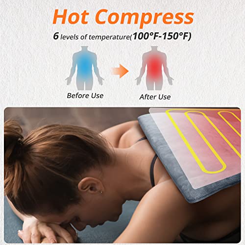 Mynt Electric Heating Pad,Ultra Soft 12"X24" Large Washable Heated Pad For Muscle Cramps,Back Pain Relief With 6 Heat Levels, 3 Timers Options(Grey) #TOP1