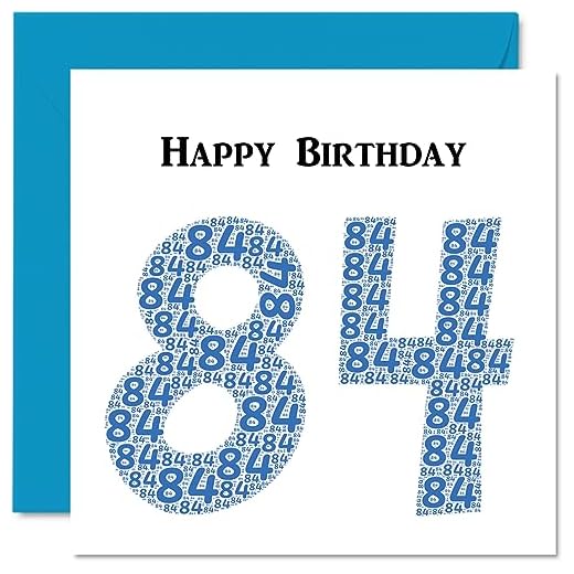 Divertidas tarjetas de cumpleaños 84 para hombres, Shapecloud - Tarjeta de feliz cumpleaños para papá, mamá, abuelo abuelo, niñera, abuela, tío tía, tarjetas de felicitación de 145 mm x 145 mm,