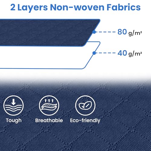 Image of Fab totes Storage Bags,Clothes Blanket Storage Bins Foldable Closet Organizers with Reinforced Handle for Home Dorm Storage and Organization,Fabric Bags for Organizing Sheets,Clothing (Blue,10 Pack)