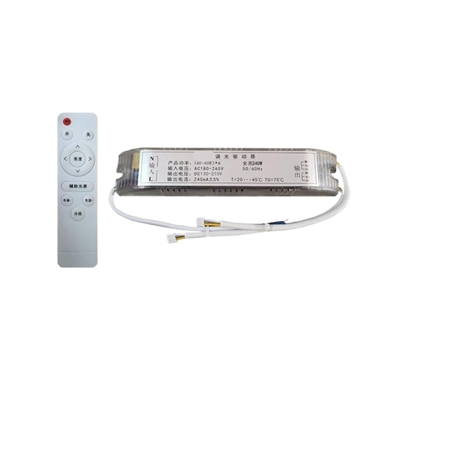 Dimmable LED Driven Crystal lamp Ballast W Wick Three-Color dimming Power Supply Ceiling lamp Remote Control(L Type g 40 60W4)
