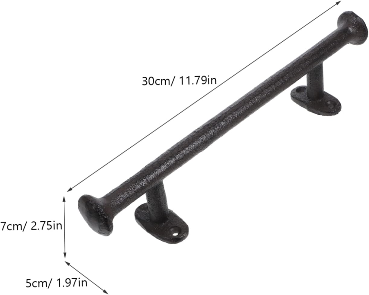 ARTIBETTER Cast Iron Rustic Garden Gate Handle Heavy Duty Antique Black Metal Door Pull for Farmhouse Shed and Garage Vintage Style with 4 Screws