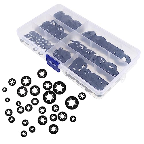 SOLUSTRE 280pcs Lock Washers Washers Set Fastener Manganese Steel Serrated Lock for Machine Use