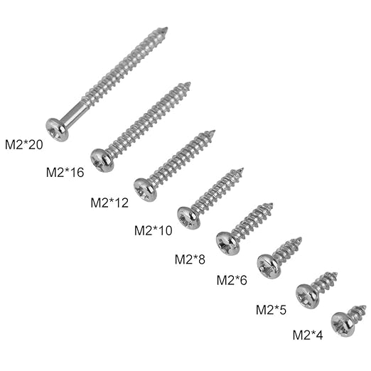 Kit de 800 tornillos autorroscantes M2 de acero miniatura 7