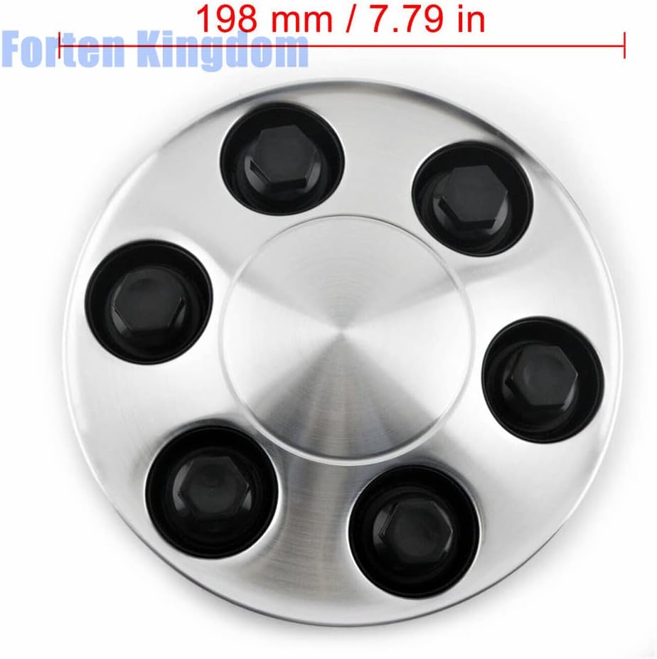 4PCS Wheel Center Caps 7 7/8 Inches, Brushed Aluminum ABS Plastic Hub Cap Cover with 6 Bolts, Fits Chevy Silverado Express Tahoe Avalanche Suburban 2007-2013 (Part #9596341)