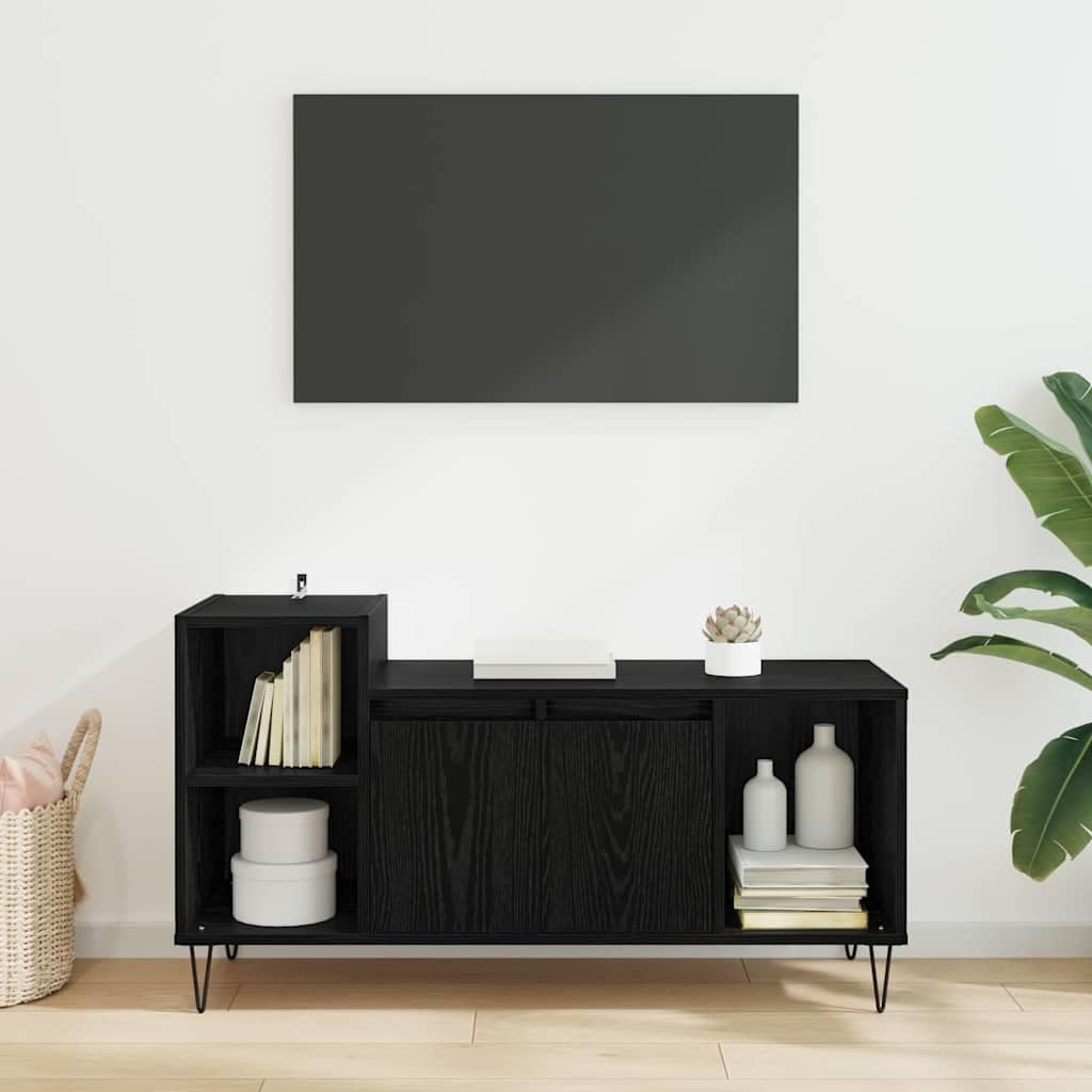 Mobile TV 100 x 35 x 55 cm Rovere Nero Legno Ingegnerizzato