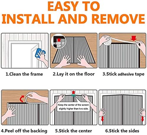 Magnetic Screen Door - Hands-Free Mesh Curtain with Self-Sealing Closure, Pet & Kid Friendly, Easy Install Temporary Patio Screen - Keeps Bugs Out, Lets Fresh Air in