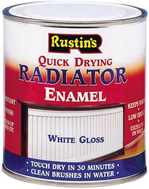 Rustins Quick Dry Radiator Enamel Paint, Gloss White 500ml
