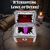 CASEMATIX Mimic Dice Chest and DND Dice Case with 7 Included RPG Dice - 6.5 Mimic Chest Dice Bag with Zipper Closure and Carabiner for 150 Dice, Protective Novelty Dice Holder for Tabletop Dice